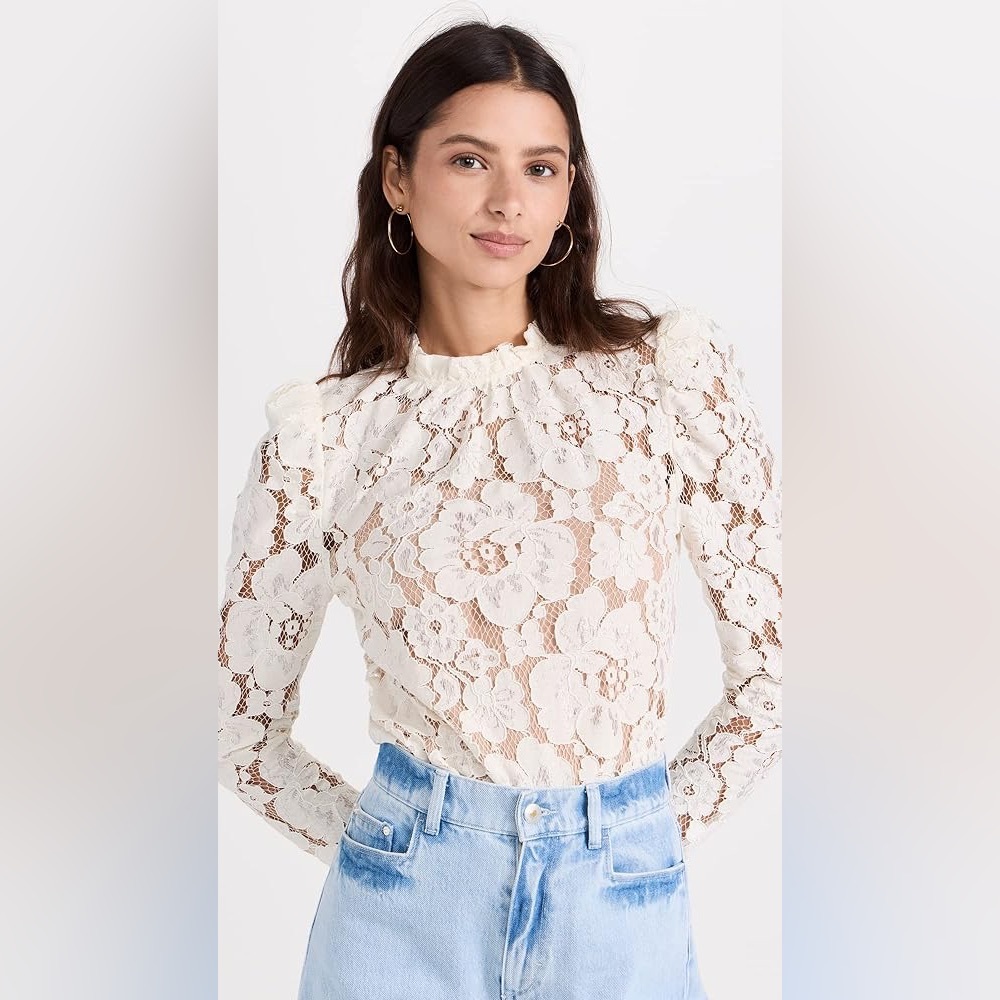 Ways Emma white Puffed Sleeve Top XXS